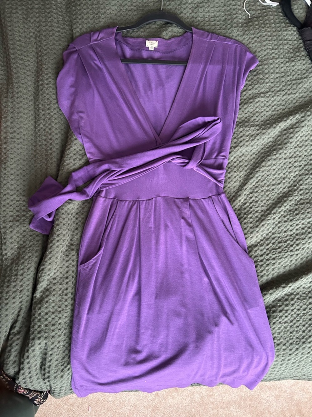 Wilfred Lavender Wrap Mini Dress